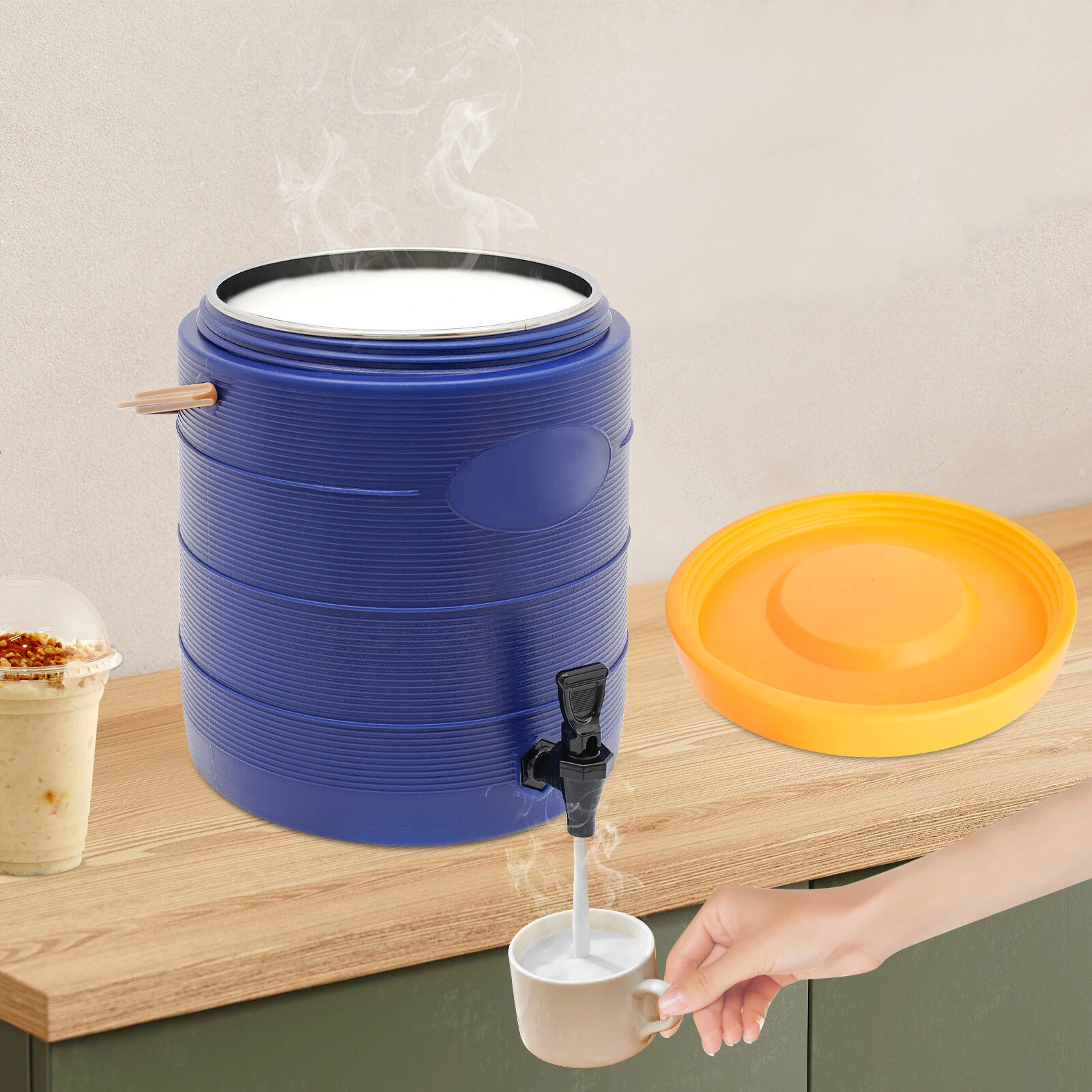 Insulated Hot and Cold Beverage Dispenser Server 6.6gal Stainless with Faucet US