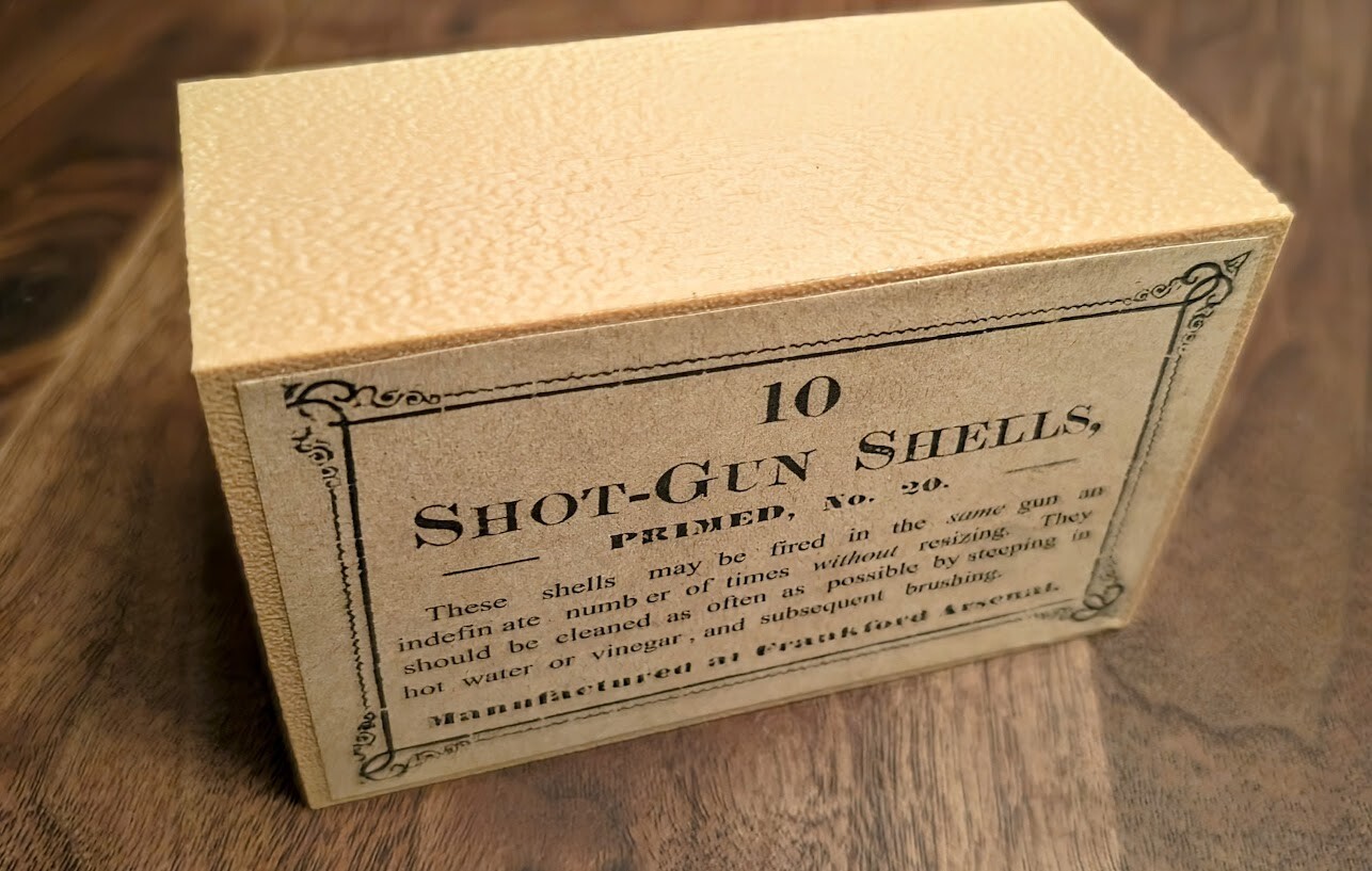 Cartridge Box: Vintage Style 12 Gauge Shotgun Shell, 10-Round