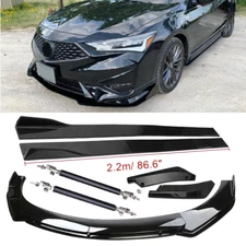 Front Bumper Lip Spoiler Splitter Body Kit+Side Skirt For Acura ILX TLX