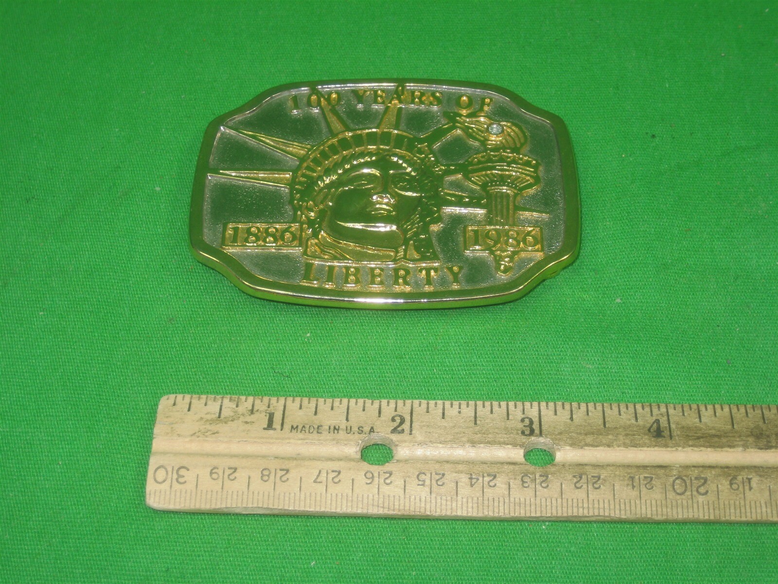 Vintage Brass Belt Buckle 100 Years of Liberty Belt B… Gem