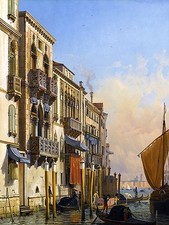 THE BUILDINGS VENICE F. Nerly Tile Mural Bathroom Backsplash Marble Ceramic