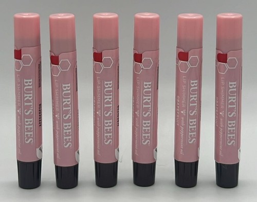 6PK Burt's Bees Lip Shimmer With Peppermint Oil ~ GRAPEFRUIT ~ FAST SHIP~ SEALED
