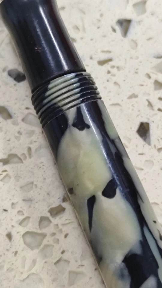 Pluma Estilográfica Celuloide Mármol Verde Oliver Oro 14k Garantizada Foto 3 de 4