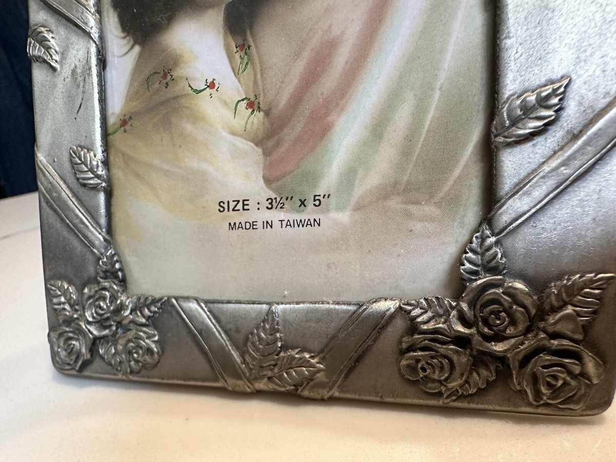 風車（美人画・A2サイズ） Vintage Pewter Picture Frame Silver Tone SIZE 3½