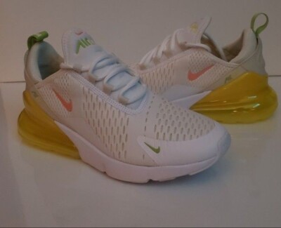 NIKE AIR MAX 270 WHITE/YELLOW CRIMSON BLISS WOMEN'S