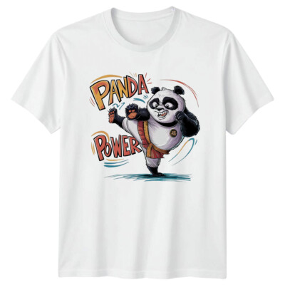 Lustiges T-Shirt Panda Power Tier Wortspiel Kung Fu Panda Cartoon Grafik Männer Frauen