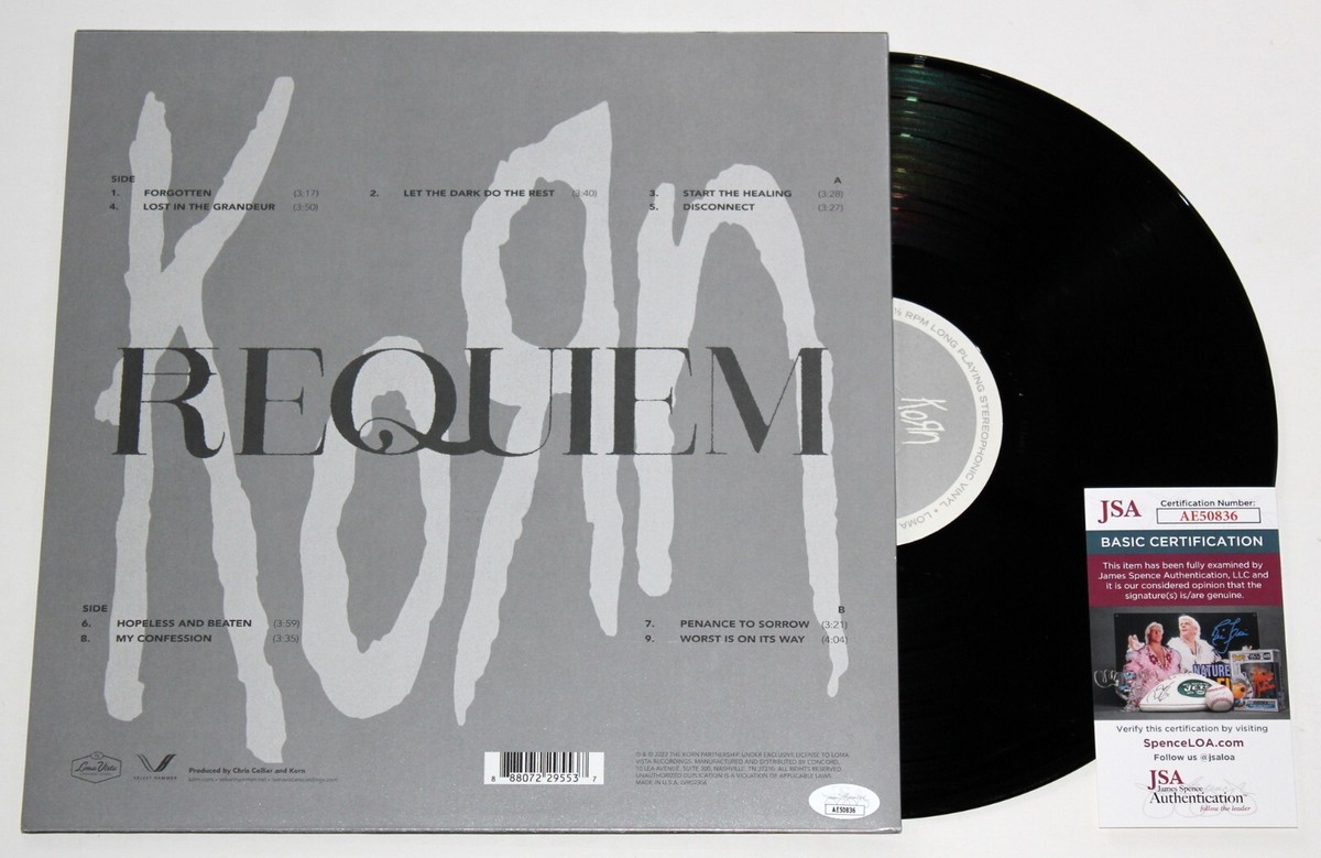 korn LP レコード KORN SIGNED REQUIEM LP VINYL RECORD ALBUM AUTOGRAPHED JONATHAN
