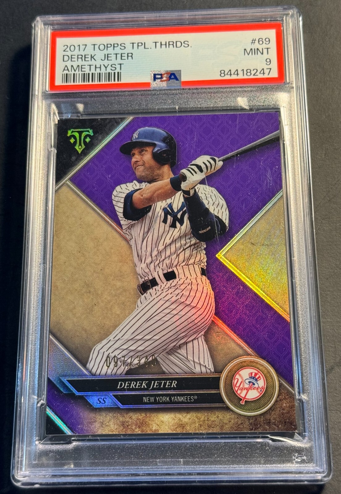 2017 DEREK JETER TOPPS TRIPLE THREADS AMETHYST 097/340 #69 PSA 9 POP 3