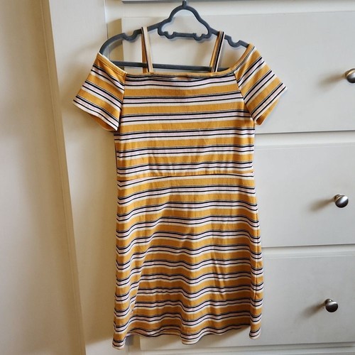 Girls Art Class striped skater dress yellow pink black size Small 6-6X Girls kid - Picture 5 of 5