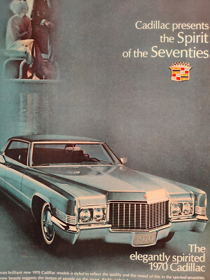1969 LOOK Ad Advertisement 70 CADILLAC presents the Spirit of the Seventies
