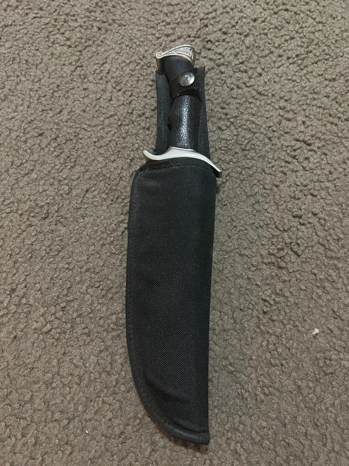 Hermoso cuchillo ornamentado Jim Frost Cutlery Buck Bouy Foto 4 de 4