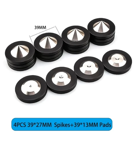 4 STCK. Stahl Isolierung Füße Pads Lautsprecher Spikes Ständer HiFi Verstärker Kegel Halterungen - Bild 15 von 29