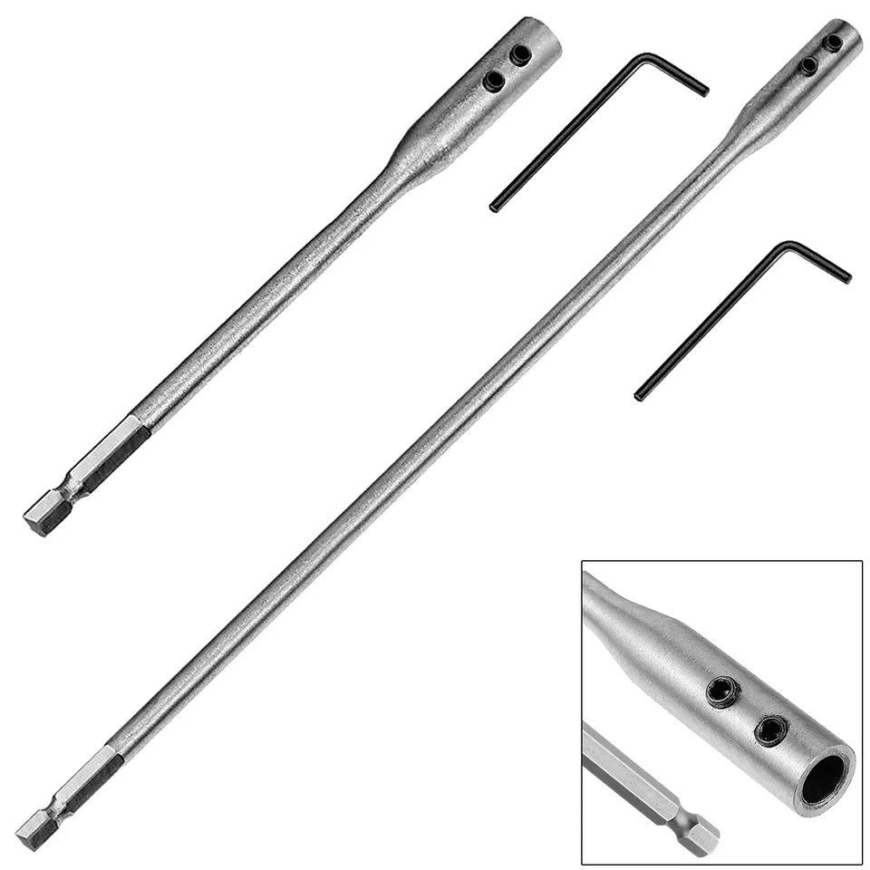 REXXER Verlängerung Flachfräsbohrer Adapter 1/4" Sechskant Flachholzbohrer Bohrer