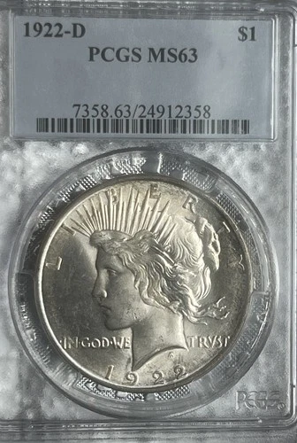 1922-D PEACE SILVER DOLLAR  PCGS MS63