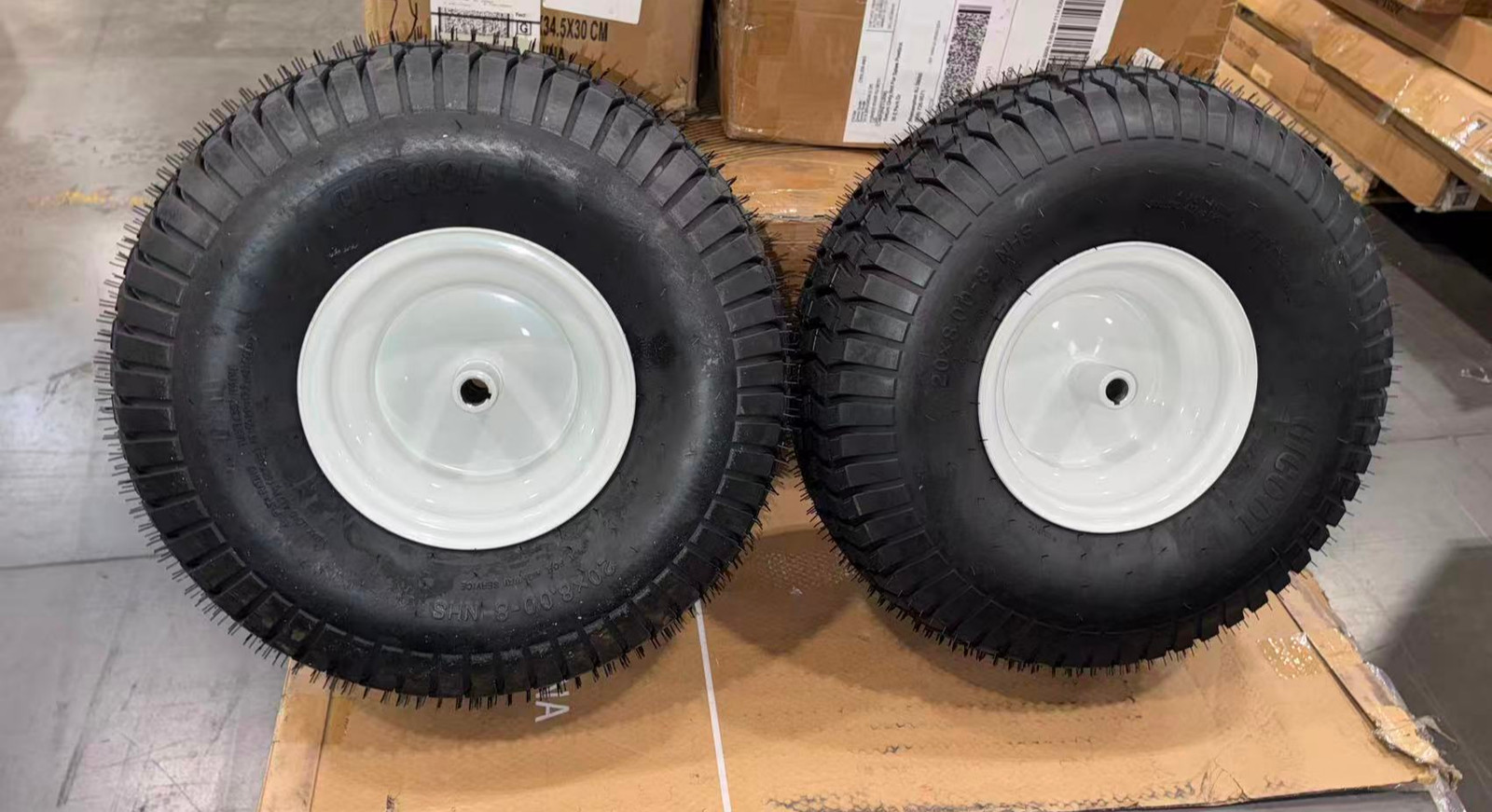 GICOOL 2-Pack 20x8.00-8 Lawn Mower Tire Wheel, 4 Ply Tubeless, Open Box