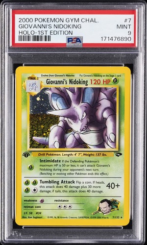 2000 POKEMON 1ST EDITION GIOVANNI'S NIDOKING HOLO GYM CHALLENGE #7/132 PSA 9