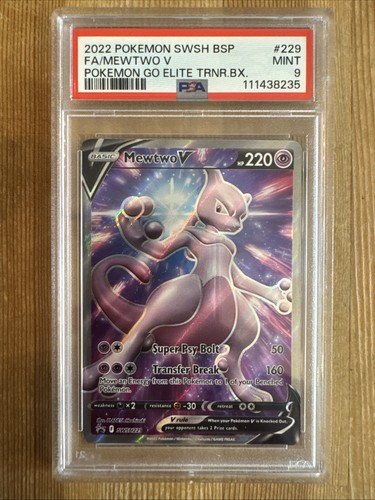 Mewtwo V - SWSH229 - Pokemon Sword & Shield Promo Ultra Rare Holo Card PSA 9