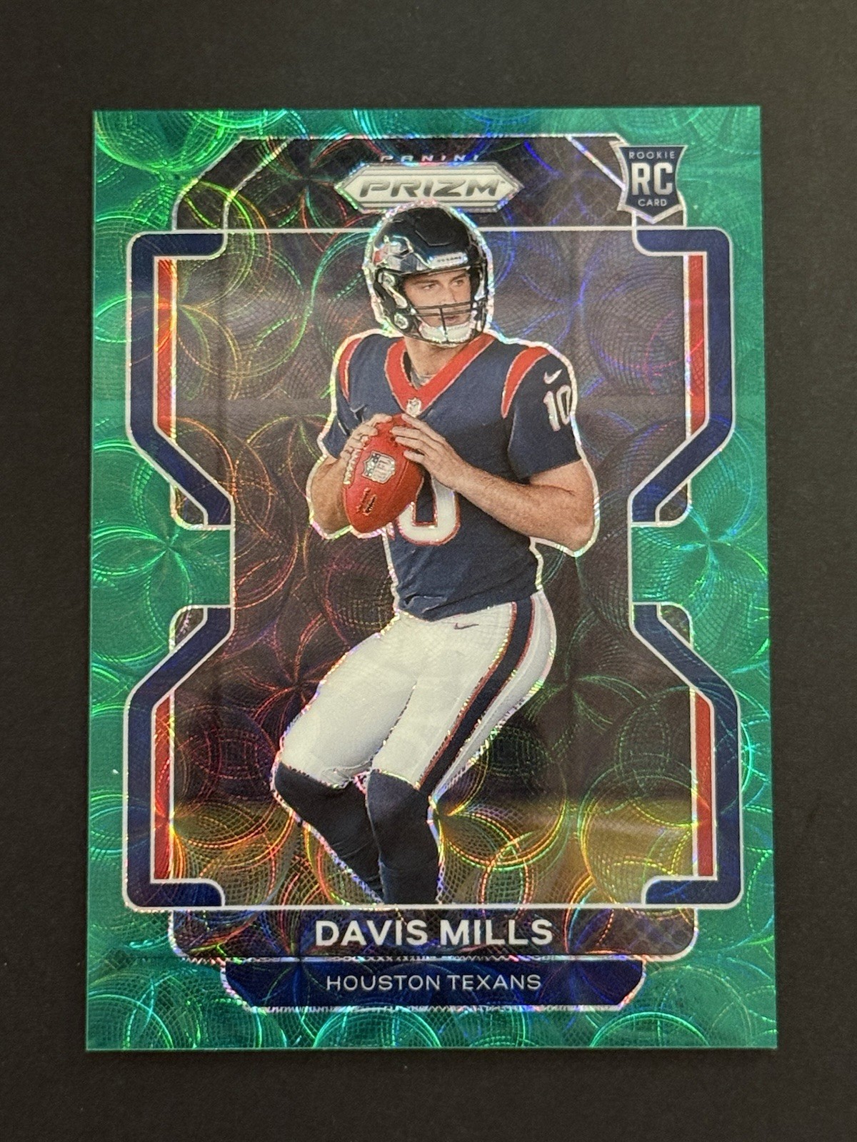 2021 Panini Prizm Rookie Davis Mills #352 Green Scope Prizm /75 (RC)