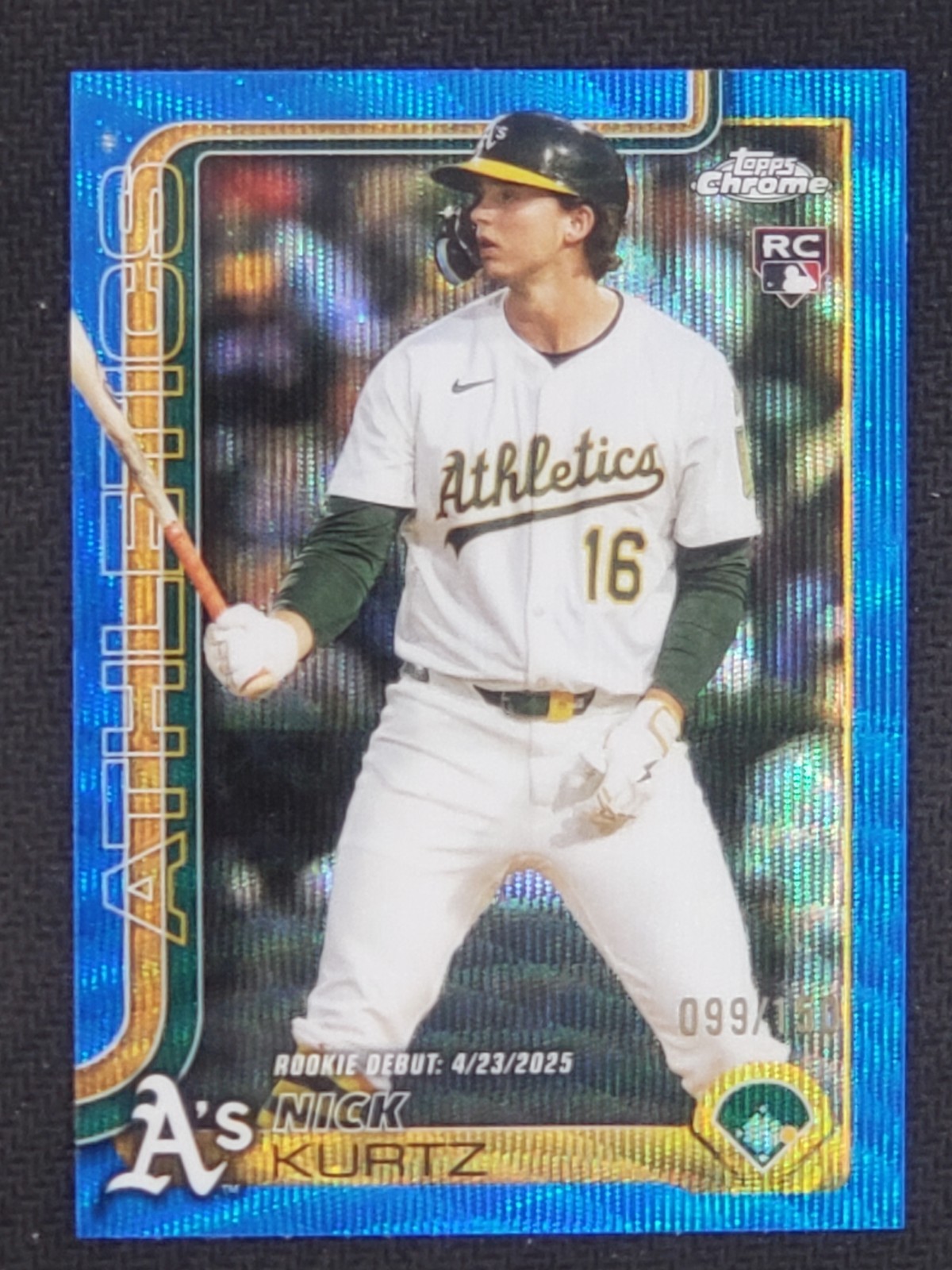 2025 Topps Chrome Update Nick Kurtz RC Blue /150 Athletics #USC180