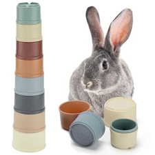 8 Pcs Stacking Cups for Bunny - Multi-Colored Reusable Rabbits Bunny Toys of ...