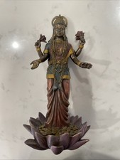9.5 Inch Standing Lakshmi Eastern Statue Figurine, Multicolored