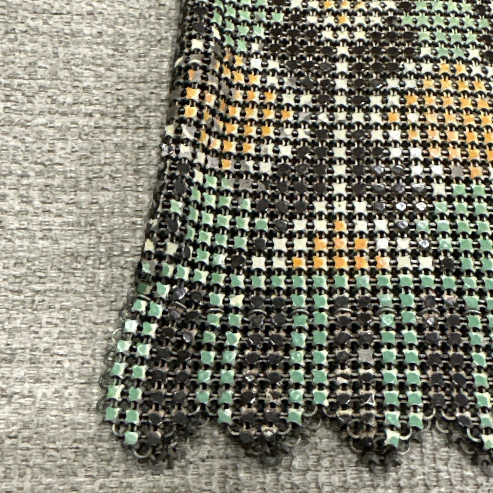 1920 年代 WHITING & DAVIS 艺术装饰设计五颜六色的网眼袋钱包翻盖 — 第 3/4 张图片