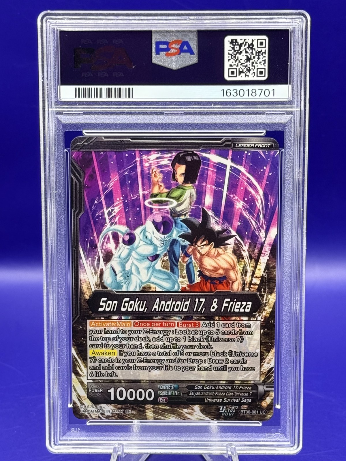 Dragon Ball Super Universe 7 Team-Up BT30-081 PSA 10 view 2