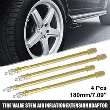 4pcs 180mm Brass Wheel Tire Valve Extender Stem Extension Inflation Stright Pole