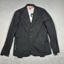 Vintage Y2k Triple Five Soul Blazer Jacket Black EMO Graphic Size Small Men’s
