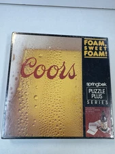 VTG Springbok Coors Foam Sweet Foam 500 Pc Jigsaw Puzzle & 4 Beer Coasters NEW