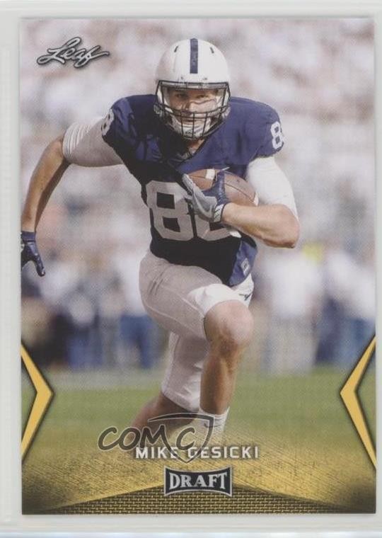 2018 Leaf Draft Gold Mike Gesicki #42 Rookie RC 0q1p