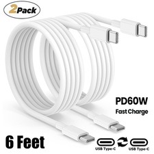 2/4X Type USB-C to USB-C Cable Fast Charging PD Cord for iPhone 17 16 15 Samsung