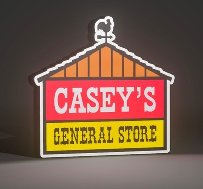CASEY'S TRUCK STOP LED SIGN. LIGHT BOX 13.25'' WIDE MAN CAVE GARAGE DISPLAY