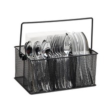Mind Reader Multi-purpose Storage Caddy with Handle, Desktop Single, Black