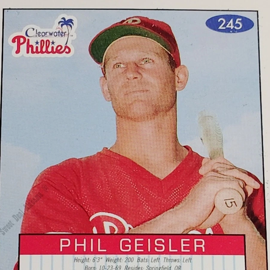 Phil Geisler, Clearwater Phillies, No. 245, 93-94 Fleer Excel Minor Leagues - Image 4 of 4