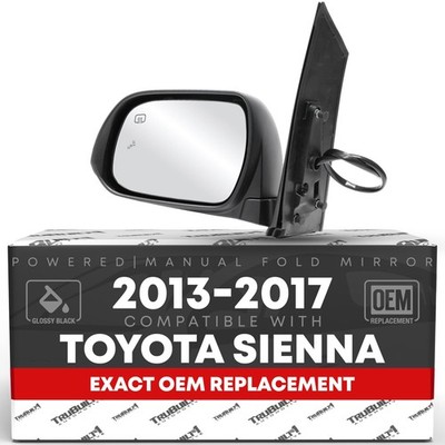 Driver Mirror for Toyota Sienna - Power, Heated, Manual Fold, Flat Glass - Dr...