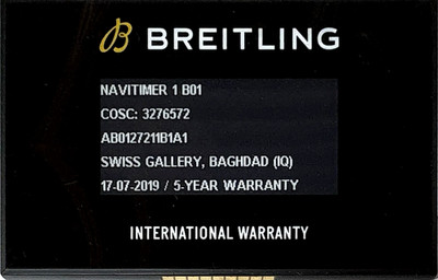 Breitling AB0127 Navitimer 1 B01 Authentic Swiss Watch Certificate Warranty