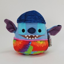 Disney Squishmallows Stitch Plush 8 Inch Beanie Tie Dye Trunks Blue Squishmallow