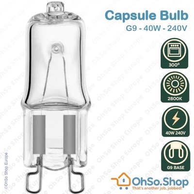 Oven Bulb Lamp G9 40W High Temperature 300C For AEG Zanussi John Lewis Cooker