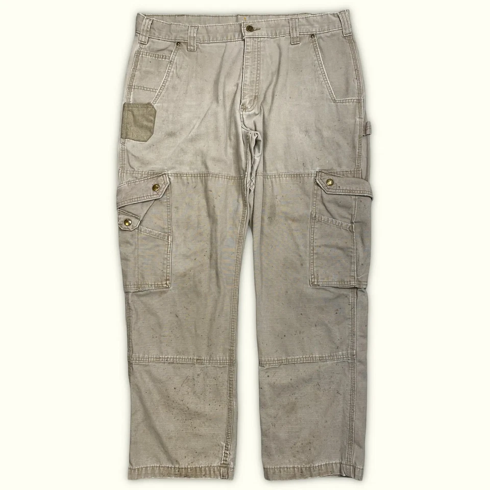 carhartt Pantalones cargo W36/L30 Beige Bueno Hombres (l102) - Imagen 2 de 4
