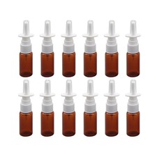 12PCS 10ml/0.34oz Amber Plastic Fine Mist Sprayers Empty Refillable
