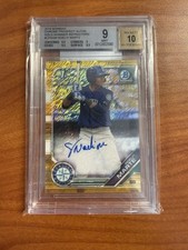 2019 Bowman 1st Chrome Prospects Noelvi Marte Auto GOLD Shimmer /50 Bgs 9/10