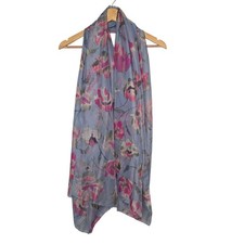 Vintage Pink Floral Semi Sheer Scarf