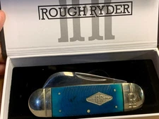 Rough Ryder Black and Blue Elephant Toe 4 1/4" Pocket Knife RR2113