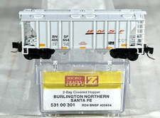 MICRO-TRAINS Z SC 2-BAY COVERED HOPPER CAR BNSF 53100301