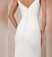 LULUS Feeling of Forever White Sleeveless Mermaid Maxi Dress Size MEDIUM NEW 