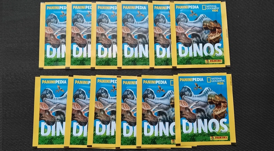 LOT 12 pochettes neuves -DINOS National Géographic Kids - 2023 - PANINI -- - Photo 1/1