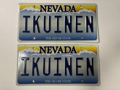 Nevada License Plate Pair IKUINEN The Silver State Matching Set DMV Plates