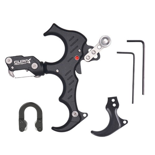 360° Release Aids Rotation 3&4 Finger Grip Adjustable Archery Compound Bow Thumb - Picture 26 of 26