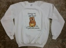 80's Vintage Cute Teddy Bear Pressure Greetings Sweatshirt Size XL 21" x 27" DS